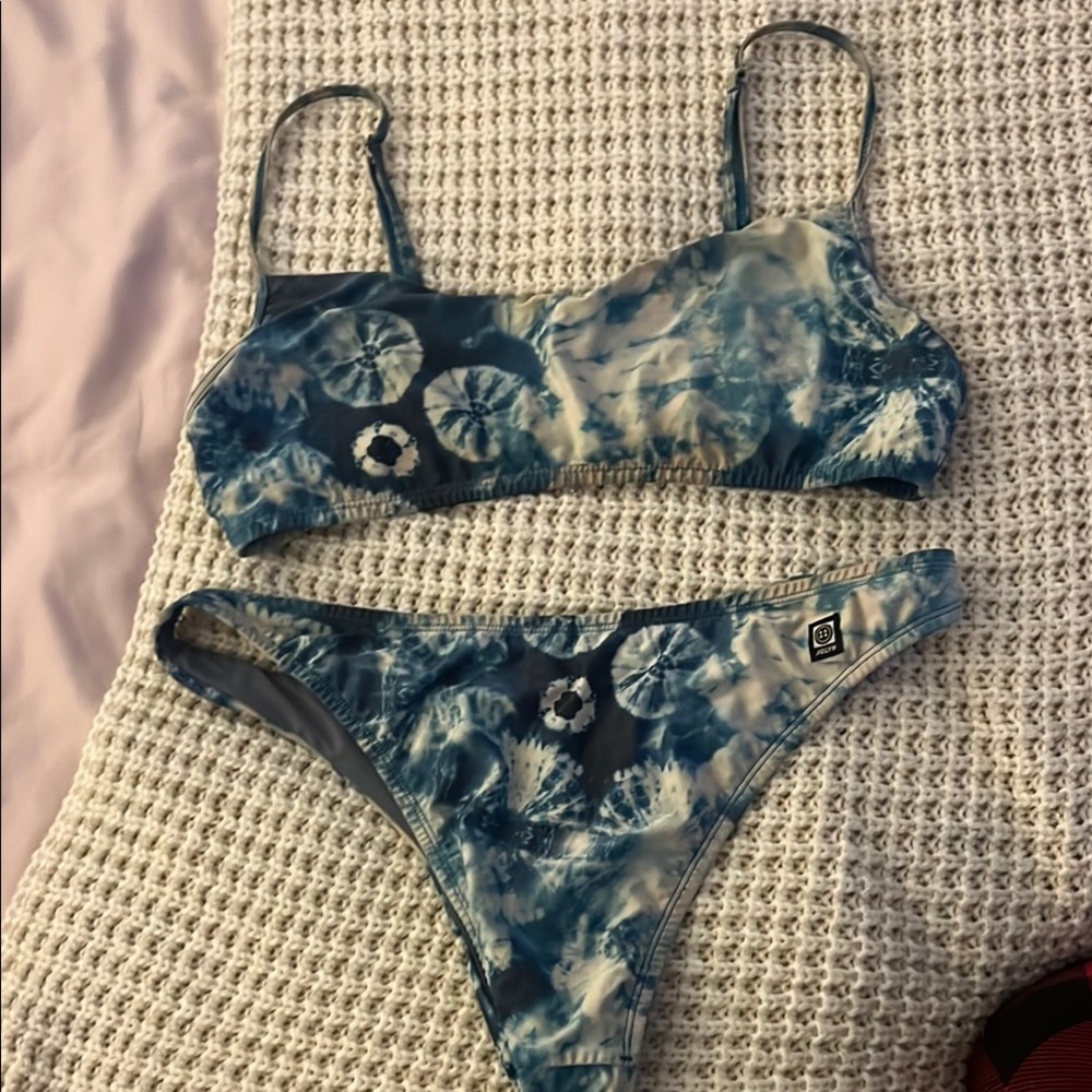 Jolyn Clothing Blue Tie-Dye Bikini